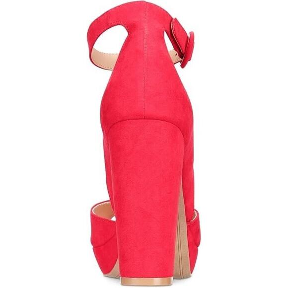 American Rag Women's Areeta Peep Toe Ankle Strap D'Orsay Pumps Size 9.5 (Red) - Picture 3 of 4